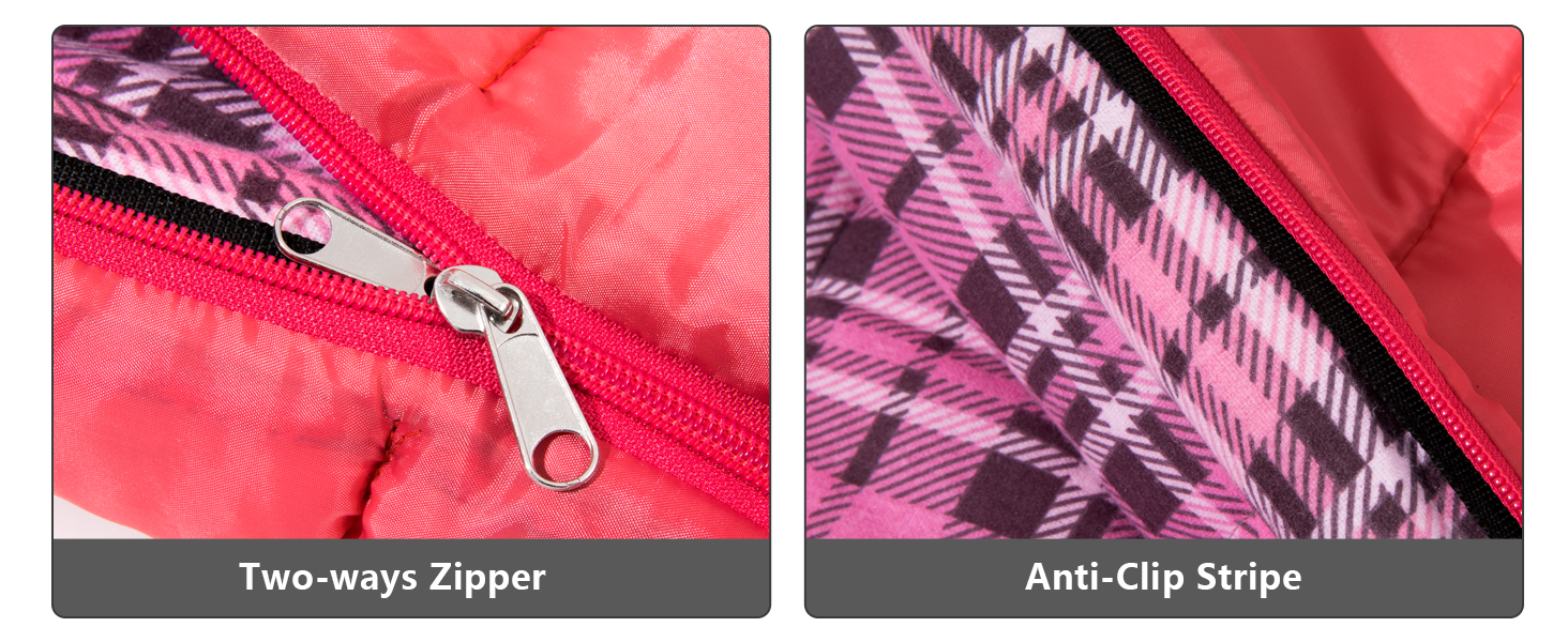 Спальний мішок BISINNA XL з фланелі з бавовни для кемпінгу, 2-3 сезони, дорослий, для походів та кемпінгу, внутрішнє та зовнішнє використання, з компресійним мішком (Рожевий, 1.5 кг)