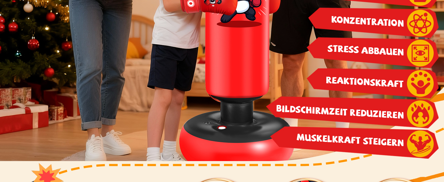 Груша боксерська дитяча Ninonly з рукавичками для боксу, карате, тхеквондо (130 см, Панда)