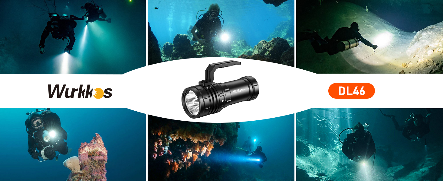 Ліхтар під водою Wurkkos 3000 Lumen з UV/Red світлом, 100 м, USB-зарядка, для дайвінгу та фотозйомки