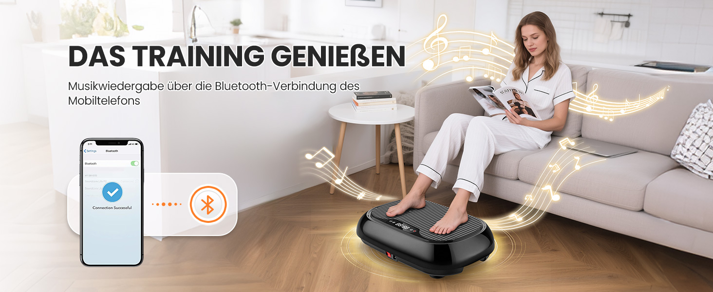 Вібраційна платформа для дому Sport з 9 режимами, 120 інтенсивностей, 4 еластичними гумками, до 150 кг, Bluetooth, пульт ДУ - для домашніх тренувань