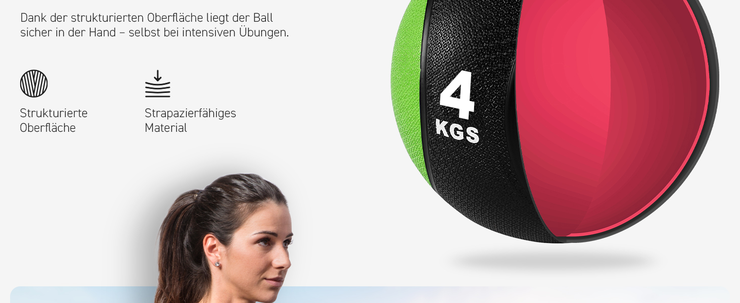 М'яч для фітнесу MSports 1-10 кг - професійний, з постер-інструкцією