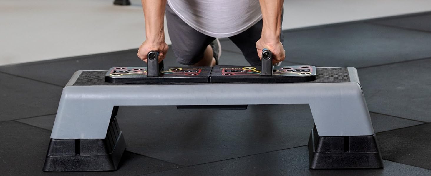 Gymtek Складане дошка для віджимань - дошка для віджимань з ручками для віджимань для тренування всього тіла & Ефективні віджимання - багатофункціональна дошка для віджимань - фітнес-обладнання для дому з еспандером