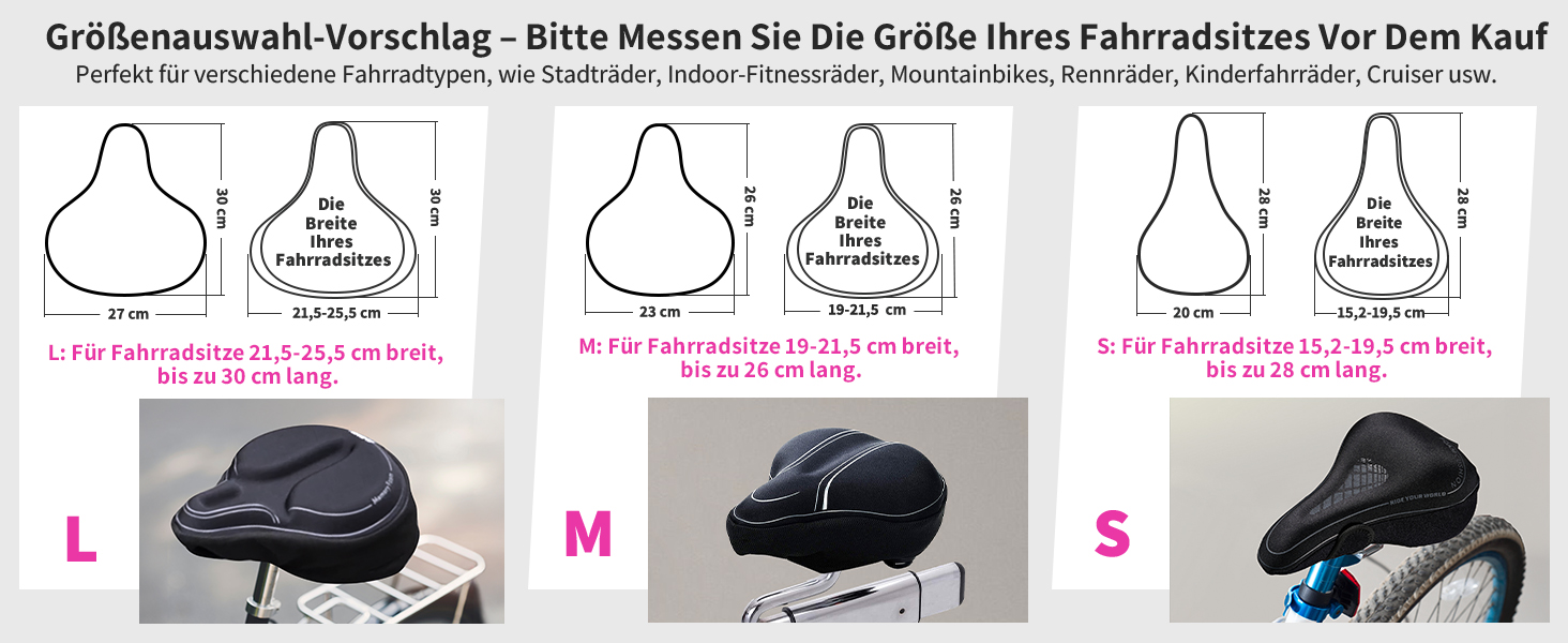 Покриття на сидіння велосипедного крісла Daway з силіконовим гелем та піною Memory Foam - XL/L/M/S, 30 x 27 см, чорний
