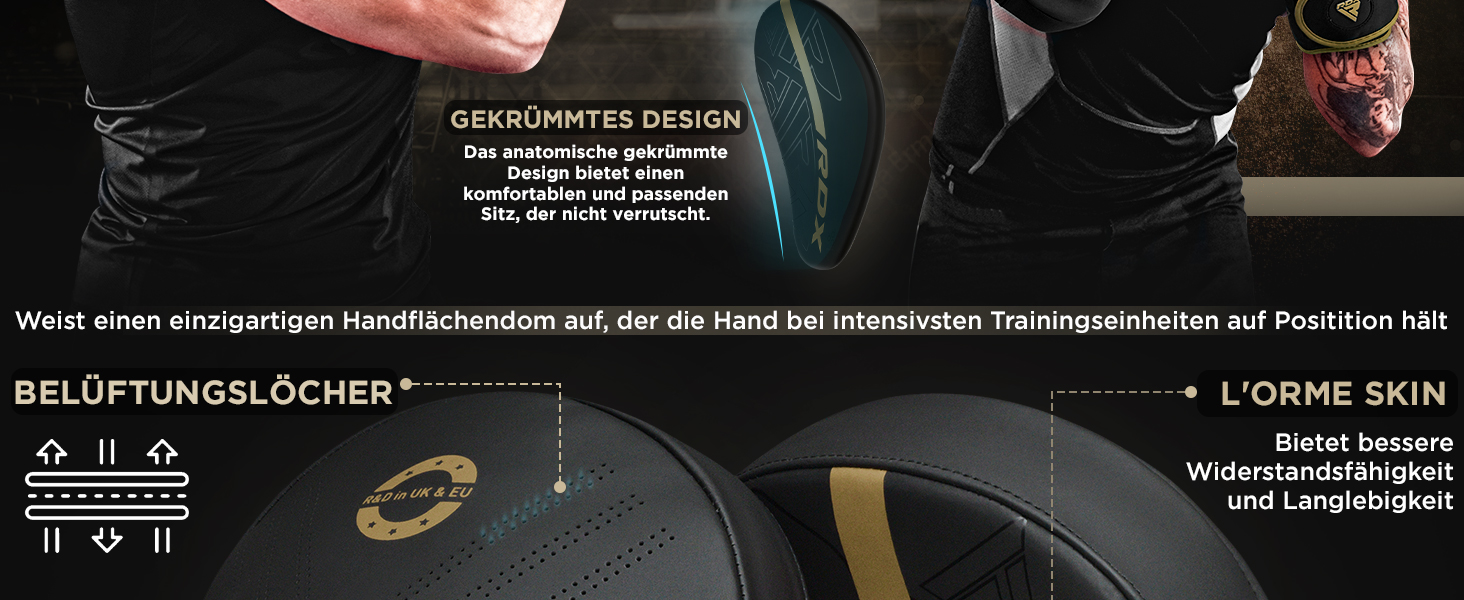 Боксерські рукавиці RDX Maya Hide, чорні та рожеві: для боксу, кікбоксингу, муай-тай, карате, тхеквондо. Рукавиці для тренувань, ударні подушки