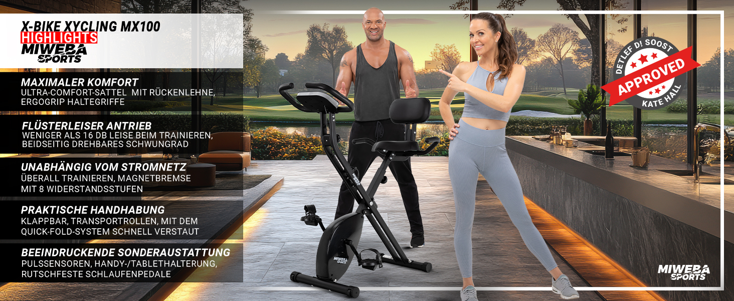 Велотренажер Miweba Sports - складаний, до 150 кг, тихий, для дому | Indoor Bike