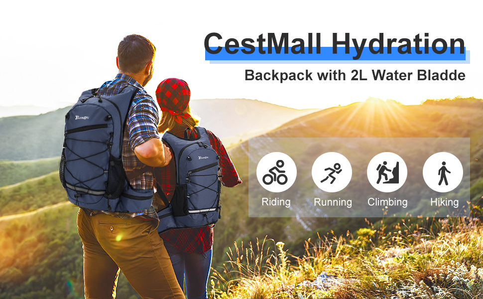 Рюкзак для гідратації CestMall 2 л (синій), легкий для спорту