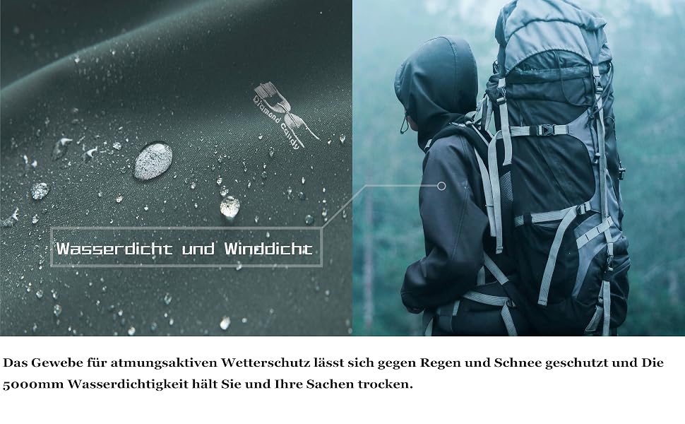 Жіноча водонепроникна куртка-дощовик Softshell для прогулянок та походів з капюроном, розмір XL, синя