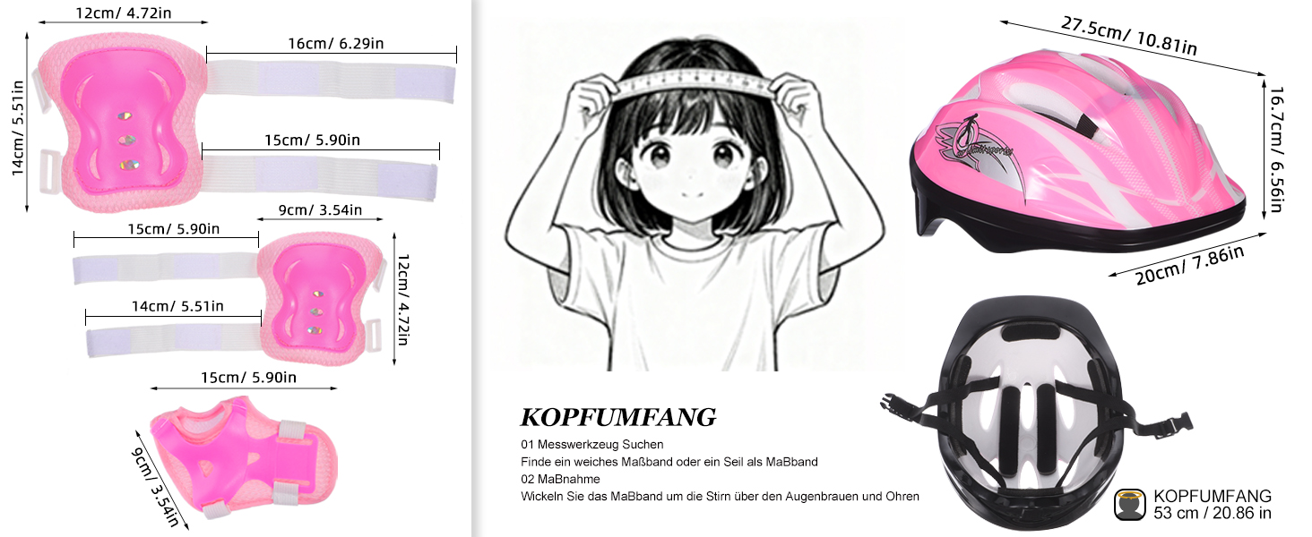 Дитячий шолом CLISPEED з наколінниками, 7-в-1, захист для роликів, скейтборду, велосипеда, 3-8 років, регульований