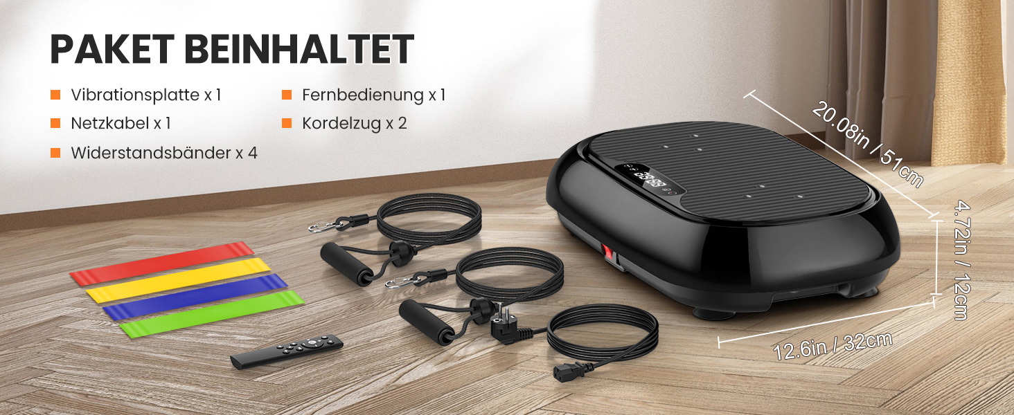 Вібраційна платформа для дому Sport з 9 режимами, 120 інтенсивностей, 4 еластичними гумками, до 150 кг, Bluetooth, пульт ДУ - для домашніх тренувань