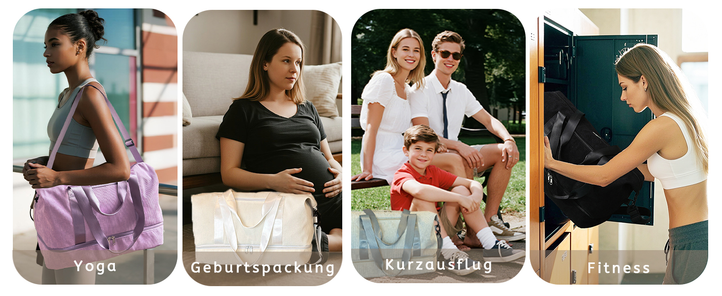 Спортивна сумка-рюкзак для жінок, 35л, Weekender, для подорожей та тренувань, з відділенням для взуття та мокрих речей, бежева