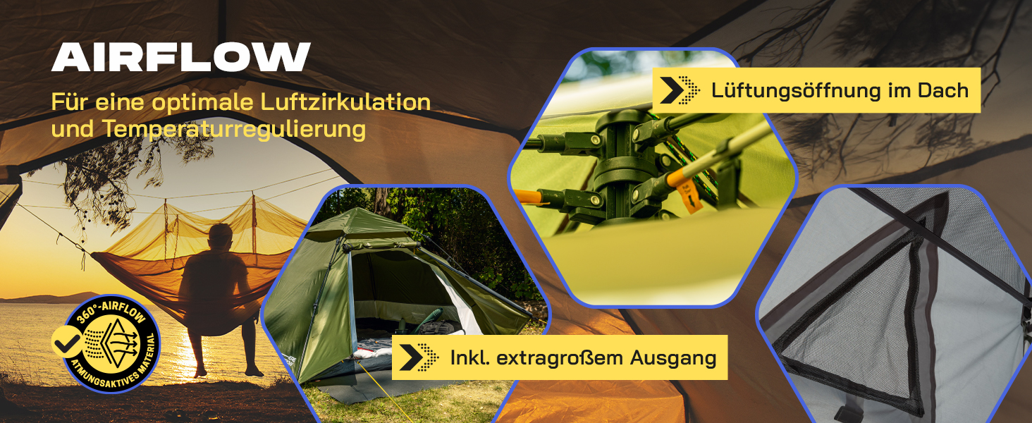 Намет Lumaland Outdoor Kuppelzelt - 2-3 особи, 215x195x120 см, зелений. Ідеальний для кемпінгу, подорожей, фестивалів та трекінгу