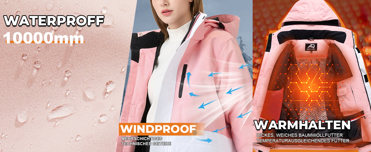 Жіночий гірськолижний костюм HOTIAN 2 в 1: куртка та штани. Водонепроникний, вітронепроникний, теплий. Ідеально для катання на лижах та сноуборді. Колір: BU+BK (синій+чорний)