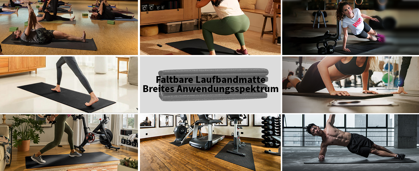 Захисний килимок під бігову доріжку та тренажери, шумопоглинаюча підкладка для підлоги (килим, ламінат), 183 x 81 x 0.6 см