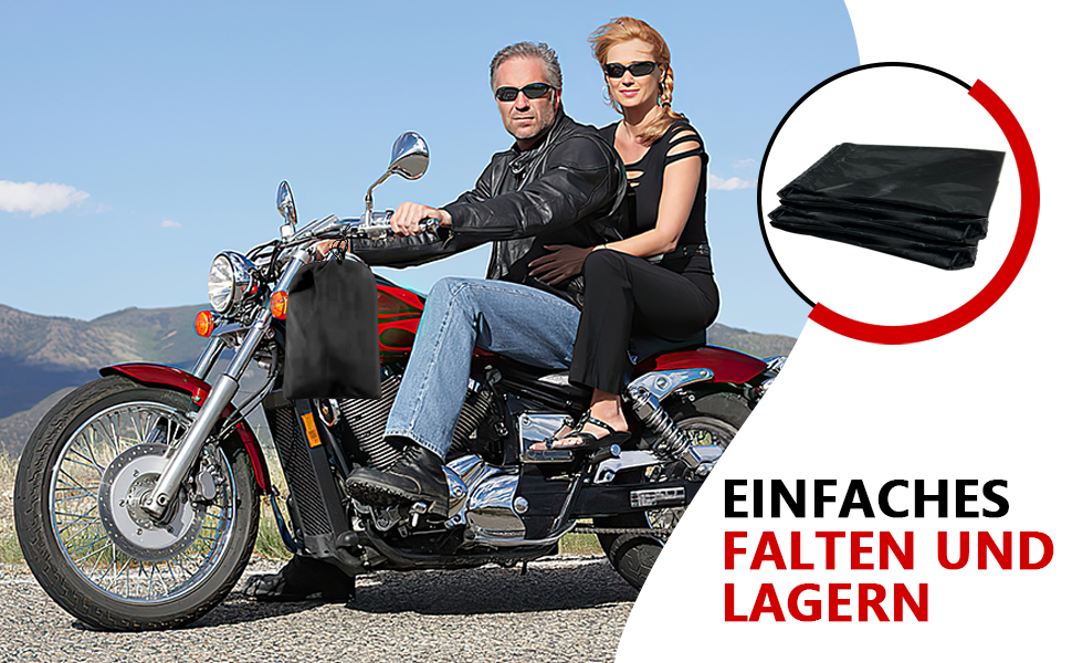 Водонепроникна захисна накидка для мотоцикла Motorrad, 210D, UV-захист, зимова, чорна, XXL (245x105x125 см)