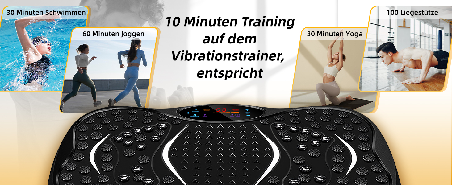 Віброплатформа EVOLAND 3D для фітнесу з 5 програмами, Bluetooth та 2 гумками для тренувань вдома