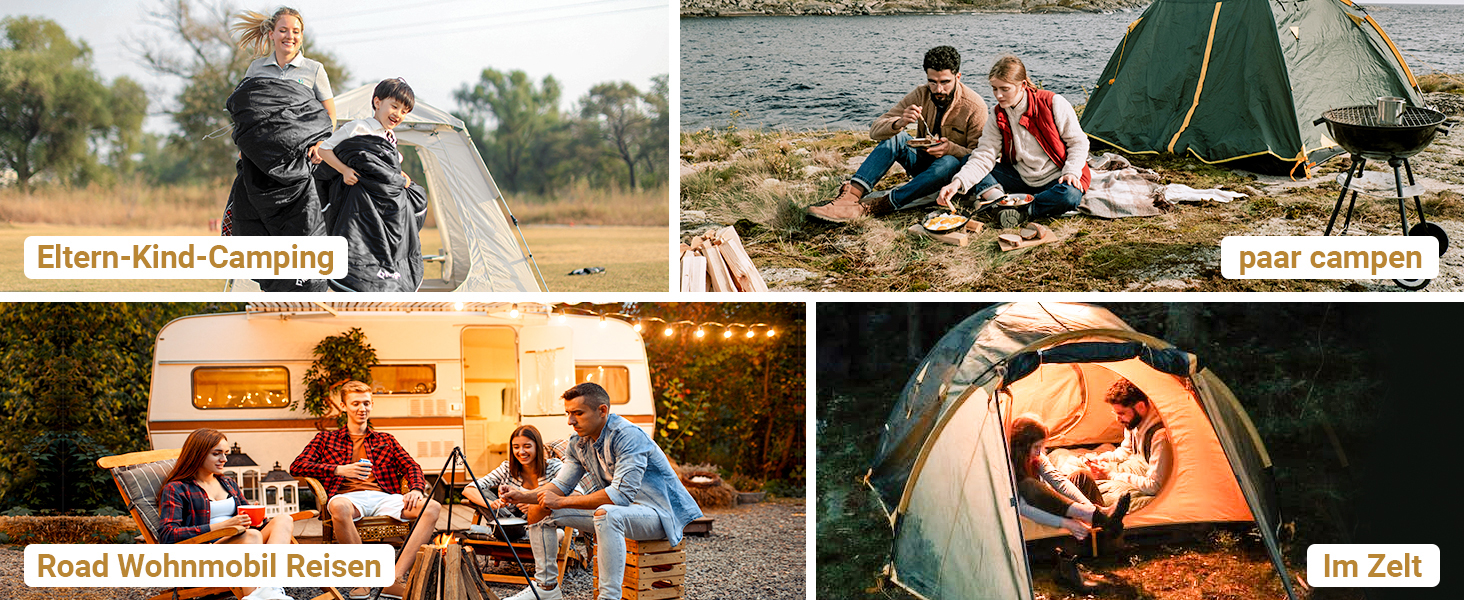 Сплячий мішок KingCamp для двох осіб, зимовий, чорний, для кемпінгу та відпочинку на природі