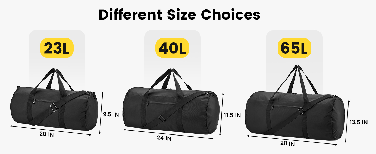Спортивна сумка для подорожей Vorspack 28 дюймів, водонепроникна дорожня сумка-вікенд з внутрішньою кишенею для чоловіків та жінок, чорна