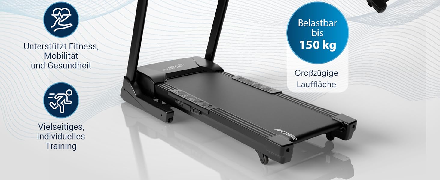 Біговий тренажер ArtSport Speedrunner 6000: швидкість 22 км/год, 99 програм, LCD дисплей 7