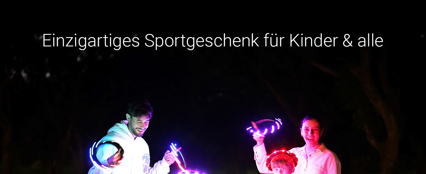 Літаючий ринг TOSY з LED підсвіткою (синій) - безпечний, водонепроникний, для басейну, пляжу, кемпінгу