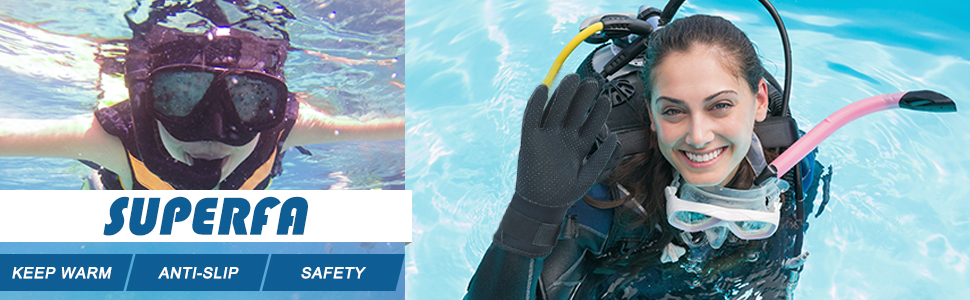 Неопренові рукавички 5 мм, гнучкі, з регульованим поясом, для снорклінгу, дайвінгу, серфінгу, каякінгу, рафтингу