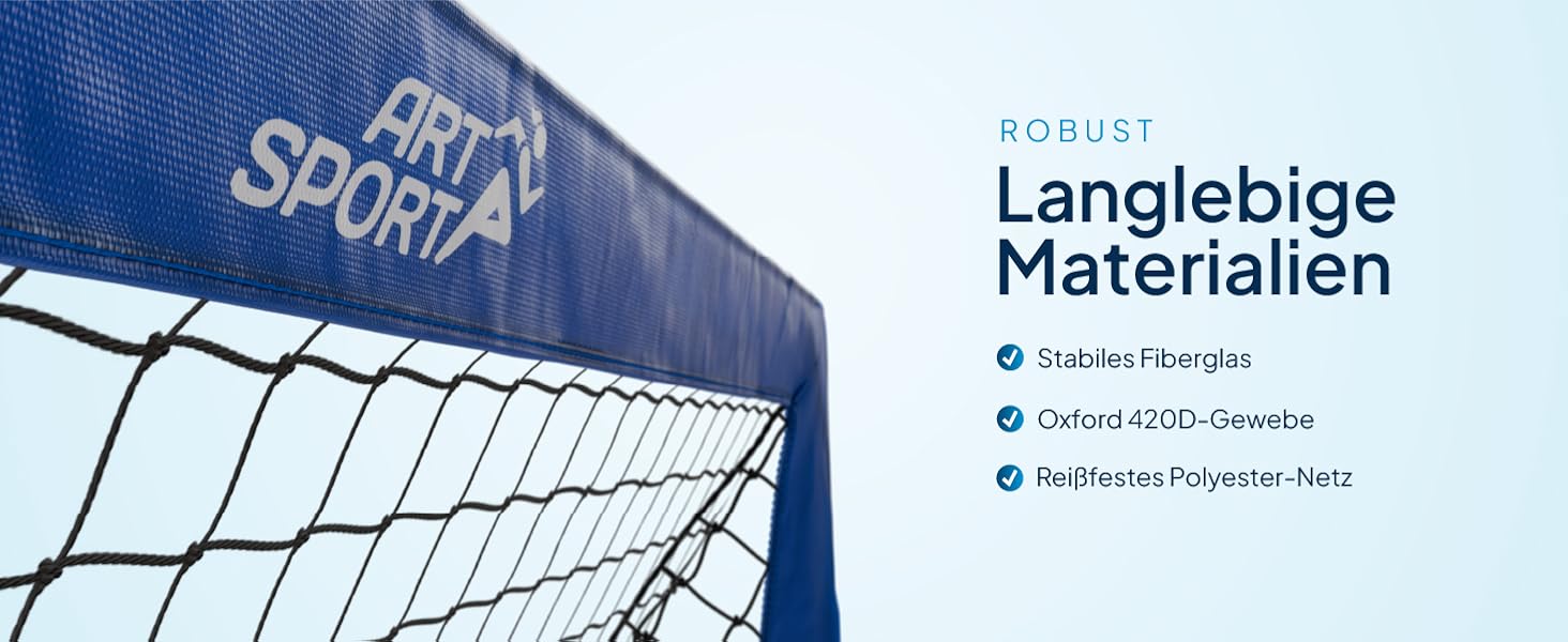 ArtSport Ворота для футболу Pop-up Goal Master - 2 шт. з аксесуарами - складані та готові до гри - 2 ворота для гри в приміщенні та на вулиці - футбольні ворота для дітей, колір: блакитний