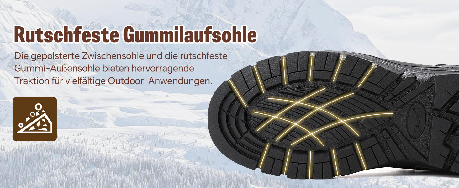 Чоловічі зимові черевики AX BOXING: утеплені, трекінгові, для хайкінгу, антиковзання, теплі снігові черевики, 41-46 EU (темно-жовтий, 46 EU)