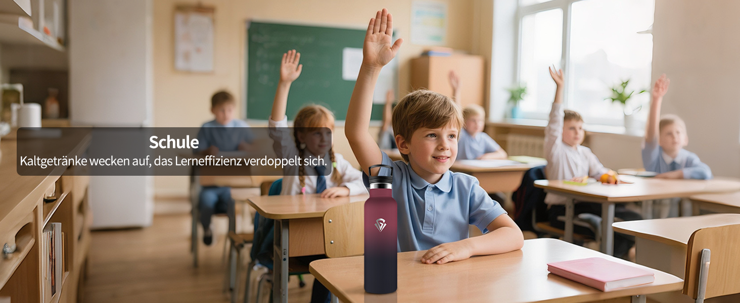 Термос-пляшка 500 мл, нержавіюча сталь, з соломкою, подвійні стінки, для води та газованих напоїв, BPA-Free, синій та темно-синій кольори