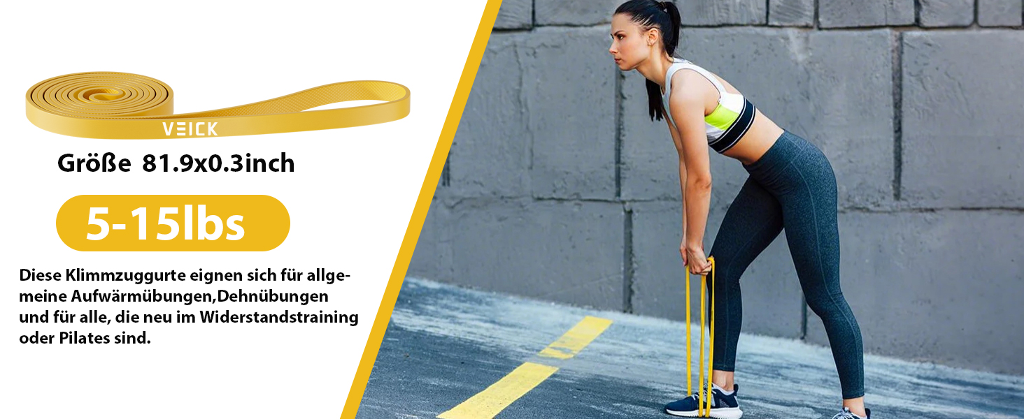 Набір еластичних стрічок для фітнесу VEICK: для калістеніки, пілатесу, фітнесу. Кольори: фіолетовий, чорний, червоний, жовтий