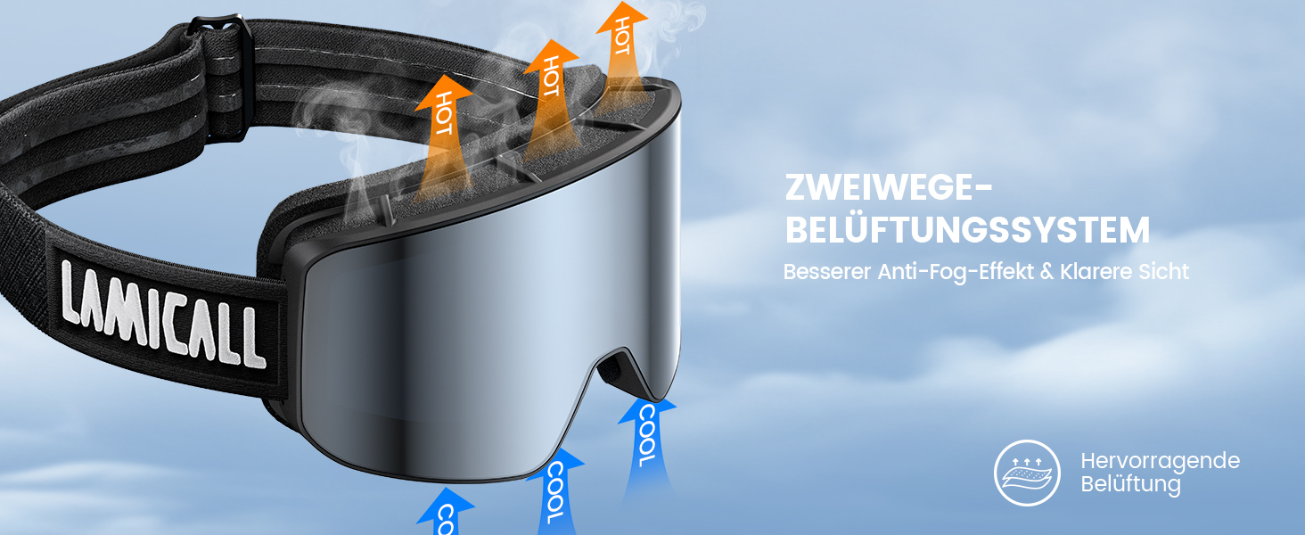 Ламiкалл Скi-окуляри для жінок, сноуборд окуляри для чоловіків - [Патентна антизапаржувальна технологія] Дзеркальні скі-окуляри для носіїв окулярів, захисні окуляри для сноуборду Ultra HD, снігові окуляри UV400 з захистом від відблисків - чорна рамка - сріблясте скло (VLT: 8%)