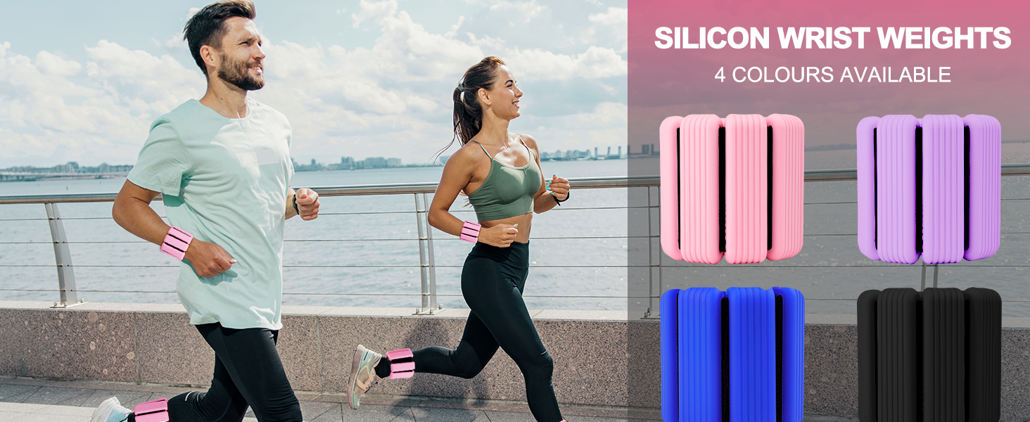 Набір фітнес-ваги для ніг та рук (2 шт., по 0,5 кг) - ваги-манжети для рук, ніг, 1 кг, регульовані. Підходять для фітнесу, йоги, пілатесу, аеробіки, ходьби, плавання. Чорний колір.