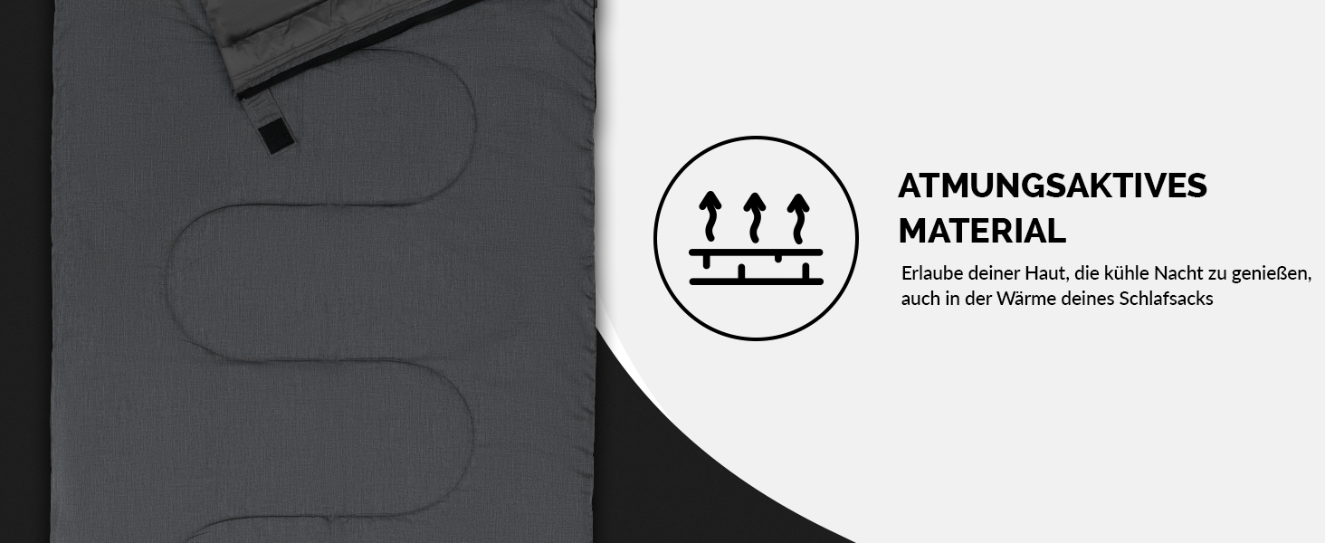 Спальний мішок туристичний 100% бавовна до -3°C з подушкою - Outdoor зимовий та літній спальний мішок [280GSM] для 3-4 сезонів (75x190см) - для жінок та чоловіків (теплий) Сірий