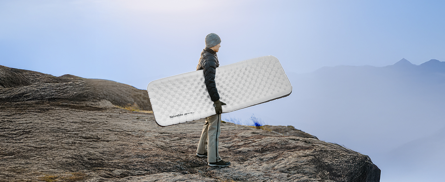 Каремат Naturehike Thermal 6.5 R - самонадувний ізомат для кемпінгу 4 сезони, 10 см, ультралегкий, морозостійкий