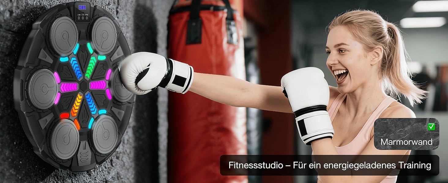 Боксерський тренажер Esnowlee з музикою та світлом, 11 режимів швидкості та 3 режими рахунку, для дітей та дорослих
