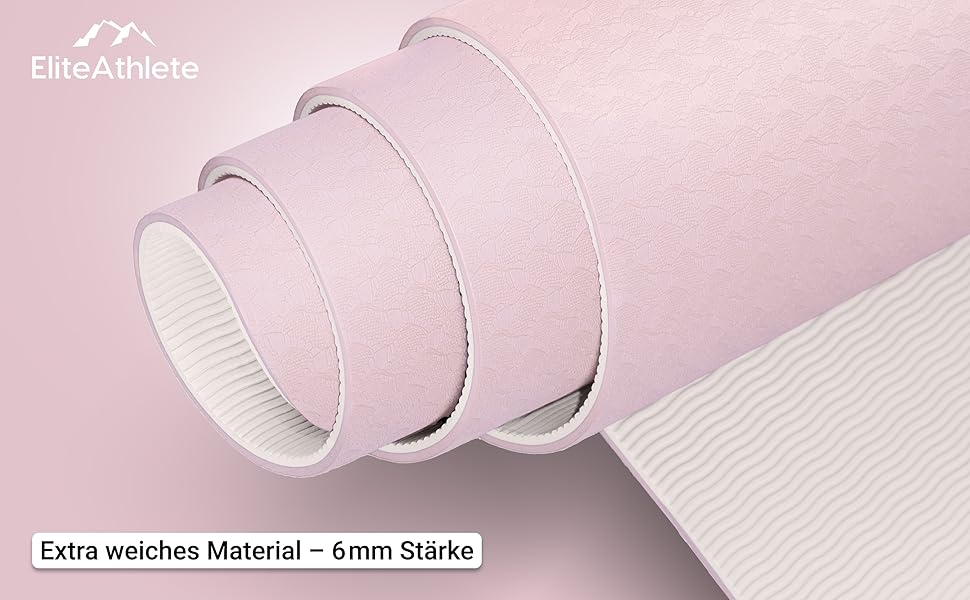 Килимок для йоги EliteAthlete Sportmatte: фітнес, пілатес, гімнастика - 183x61x0.6 см з чохлом Spring Blooms Light Sand