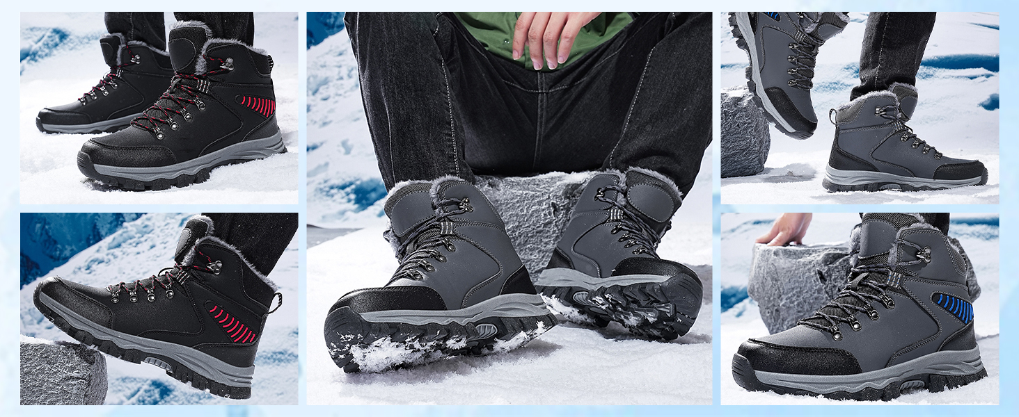 Чоловічі зимові чоботи Frysen, водонепроникні, утеплені, для міста та трекінгу, розмір 39-47 EU, сірий (43 EU)