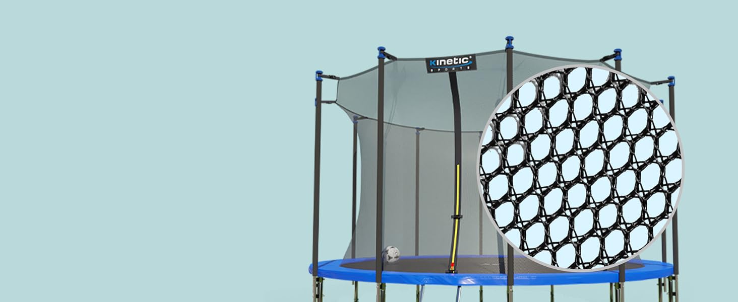 Батут KINETIC SPORTS Salto Plus Outdoor для дітей: Ø 183/244/305/366/400/430/490 см - Комплект з сіткою, захисним бордюром та сходами, до 160 кг