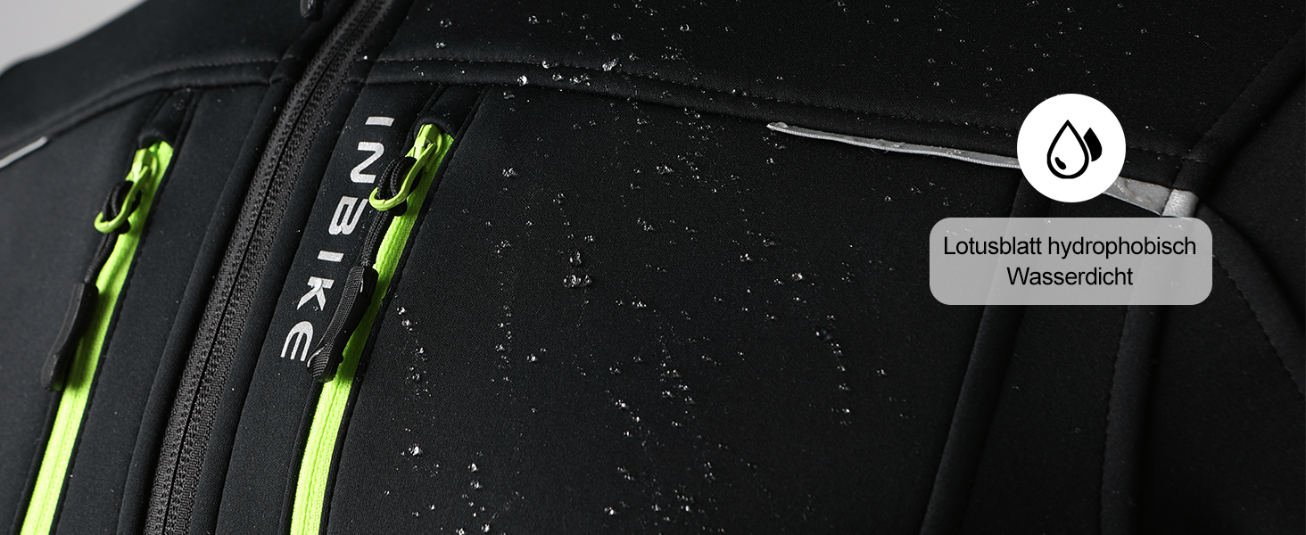 Чоловіча велосипедна куртка INBIKE WJ607 L: водонепроникна софтшелл куртка для їзди, бігу та гірських прогулянок, дихаюча зимова вітрівка, зелена