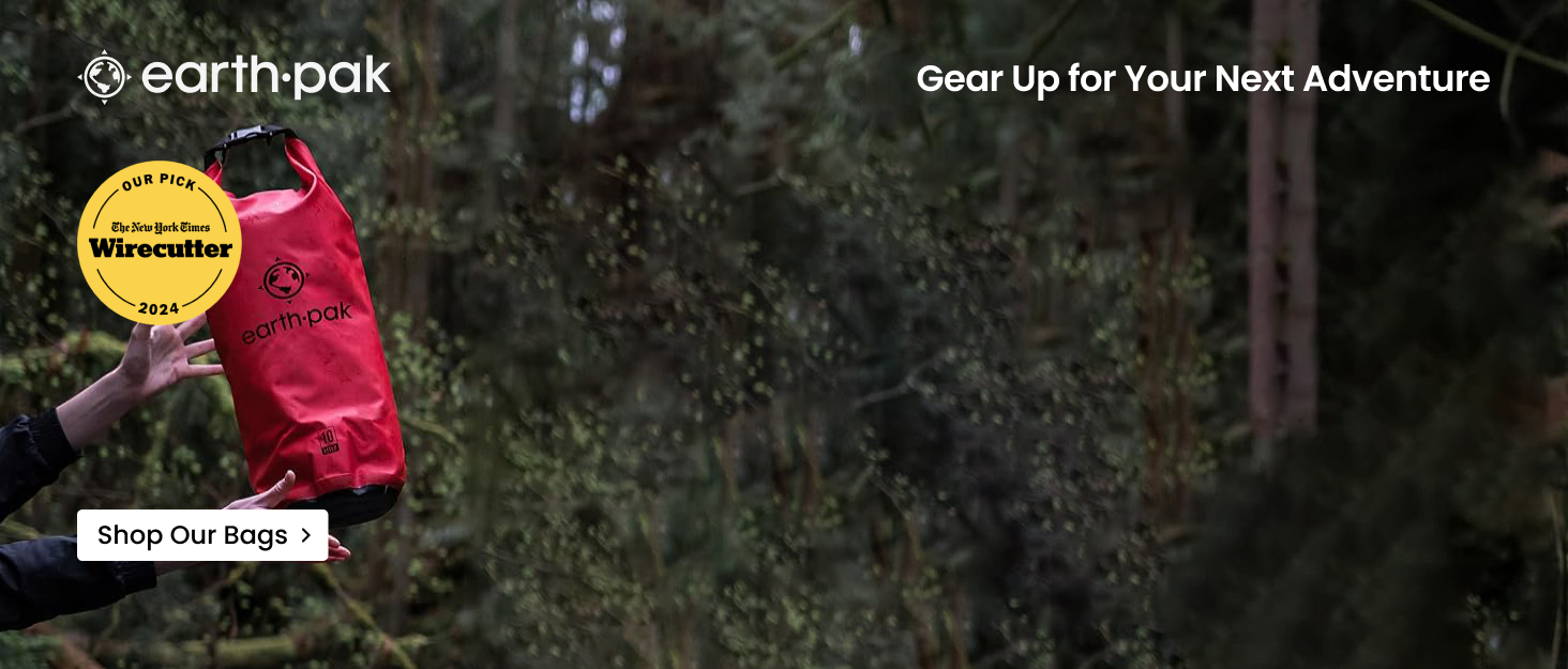 Водонепроникний рюкзак Earth Pak 35L/55L з ролтопом, кишенею на блискавці та водонепроникним чохлом для телефону IPX8, зелений