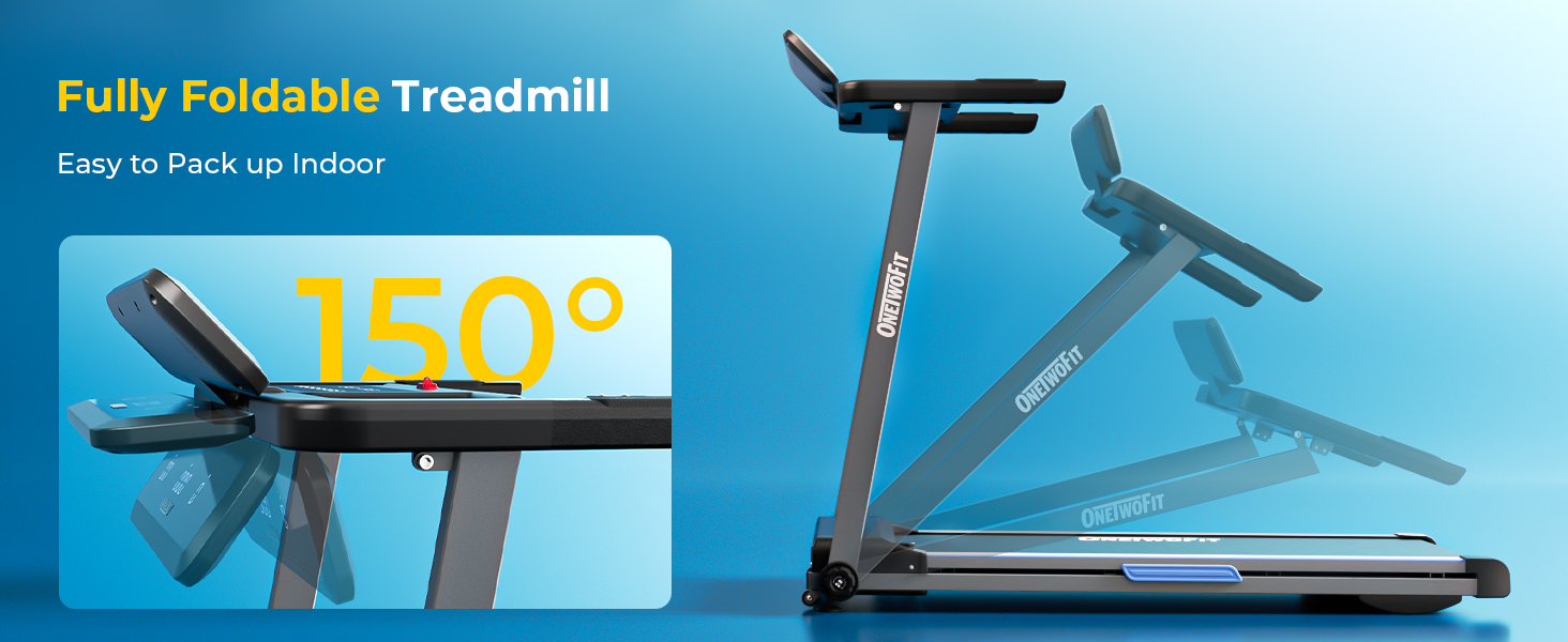 ONETWOFIT Walking Pad: складаний біговий доріжки з пультом, керуванням через додаток та вбудованими колонками