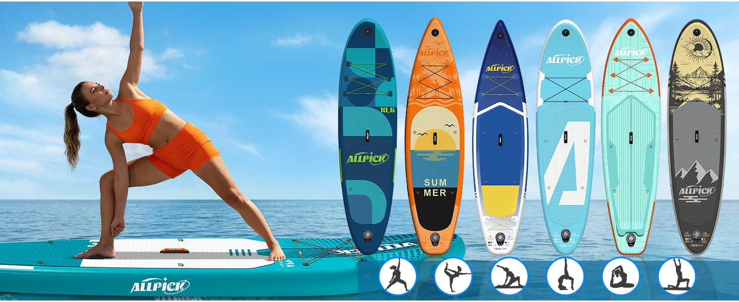Надувний SUP-борд ALLPICK Premium Set: Комплектація для SUP-серфінгу, камера, аксесуари, регульоване весло, 200 кг, серо-зелений