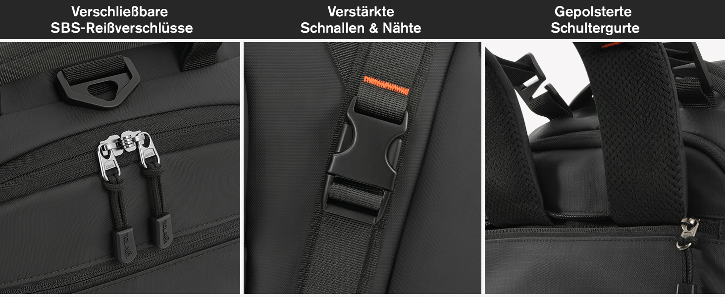 Спортивна сумка-рюкзак Tolaccea 40L з відділеннями для взуття, мокрого одягу та ноутбука 15.6