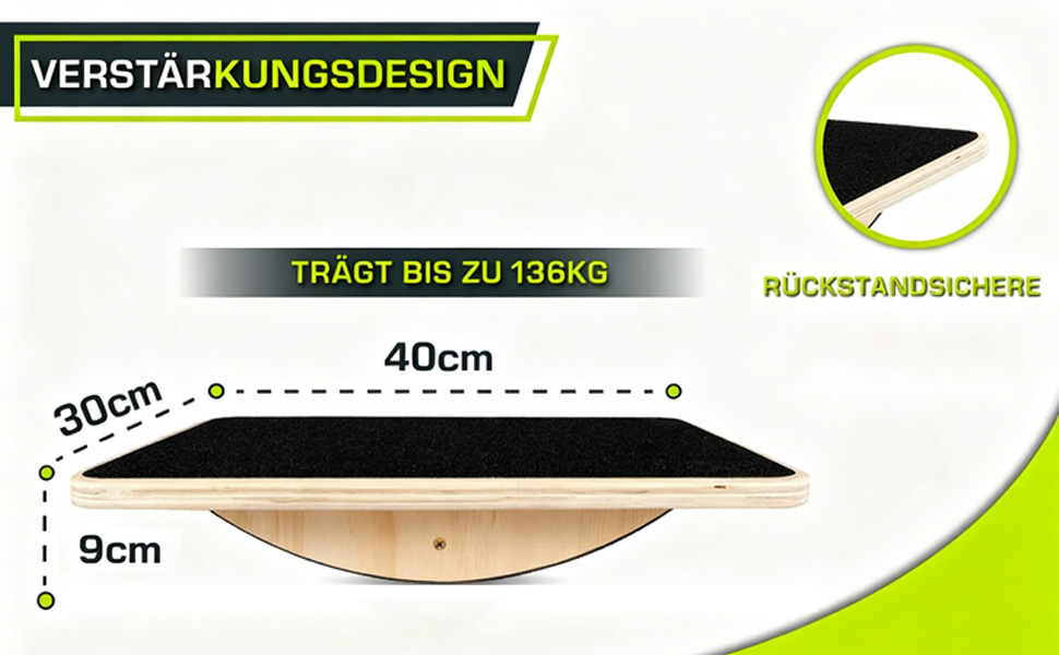 Дерев'яна баланс-дошка, неслизька поверхня, для тренування корпусу та гомілковостопного суглоба