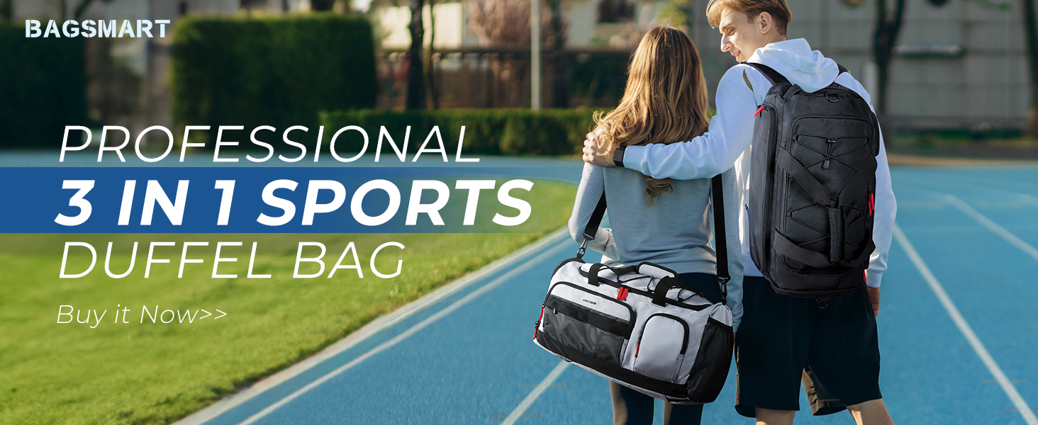 BAGSMART спортивна сумка для жінок і чоловіків з відділенням для взуття та вологих речей, водонепроникна тренувальна сумка для фітнесу, подорожей, плавання, активного відпочинку, чорна