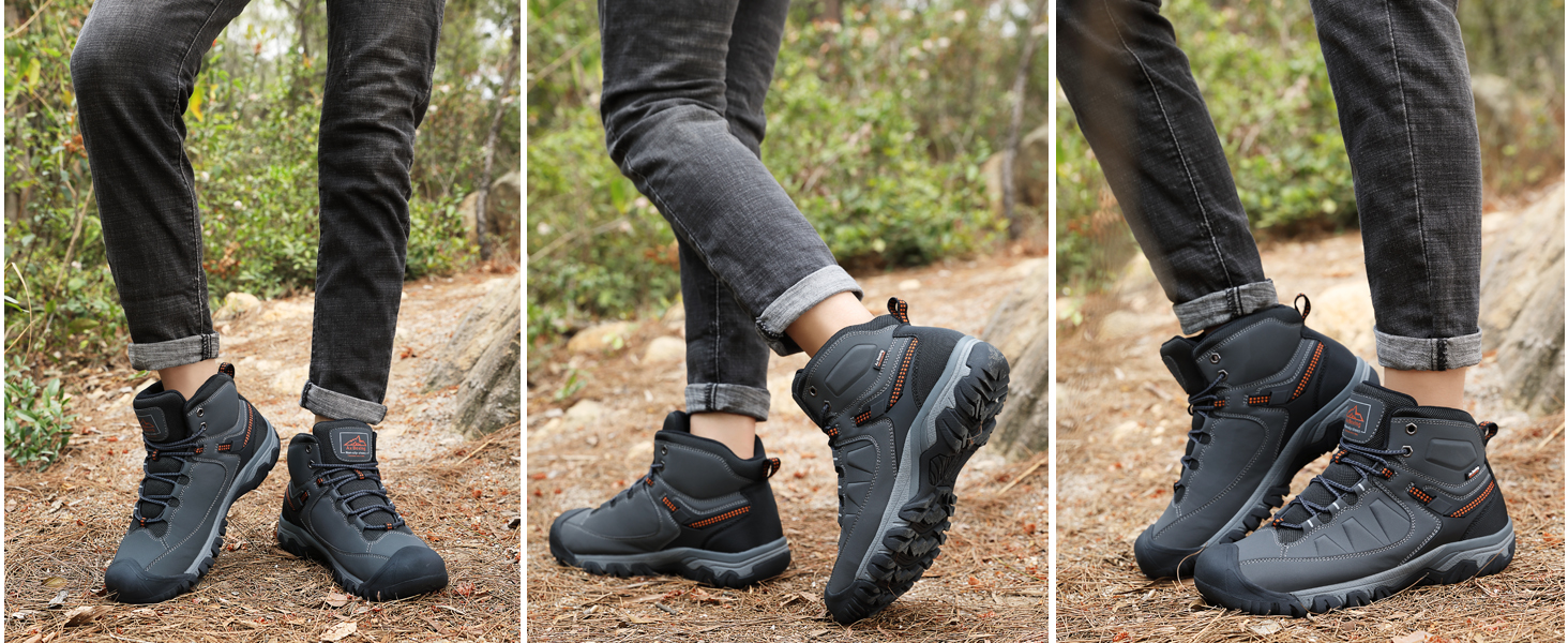 Чоловічі зимові черевики AX BOXING: утеплені зимові чоботи, теплі туристичні черевики для активного відпочинку, зимові боти, трекінгові черевики, розмір 41-46 EU, яскраво-жовтий колір, 42 EU