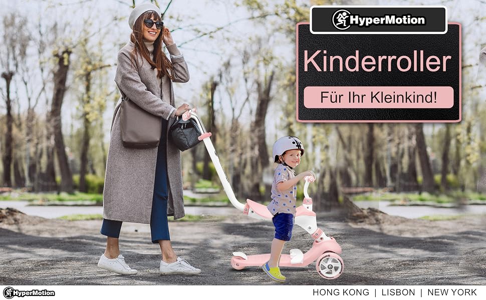 Самокат дитячий Kinderroller 5 в 1 рожевий: самокат-біговел, з сидінням, для дівчаток та хлопчиків