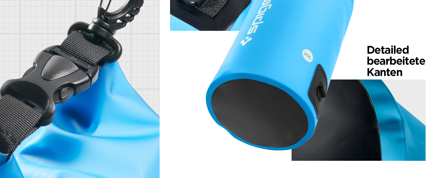 Набір водонепроникних сумок Spigen Dry Bag Set [Aqua Shield] 20L+21L - для пляжу, плавання, кемпінгу, каякінгу, човнів - чорний