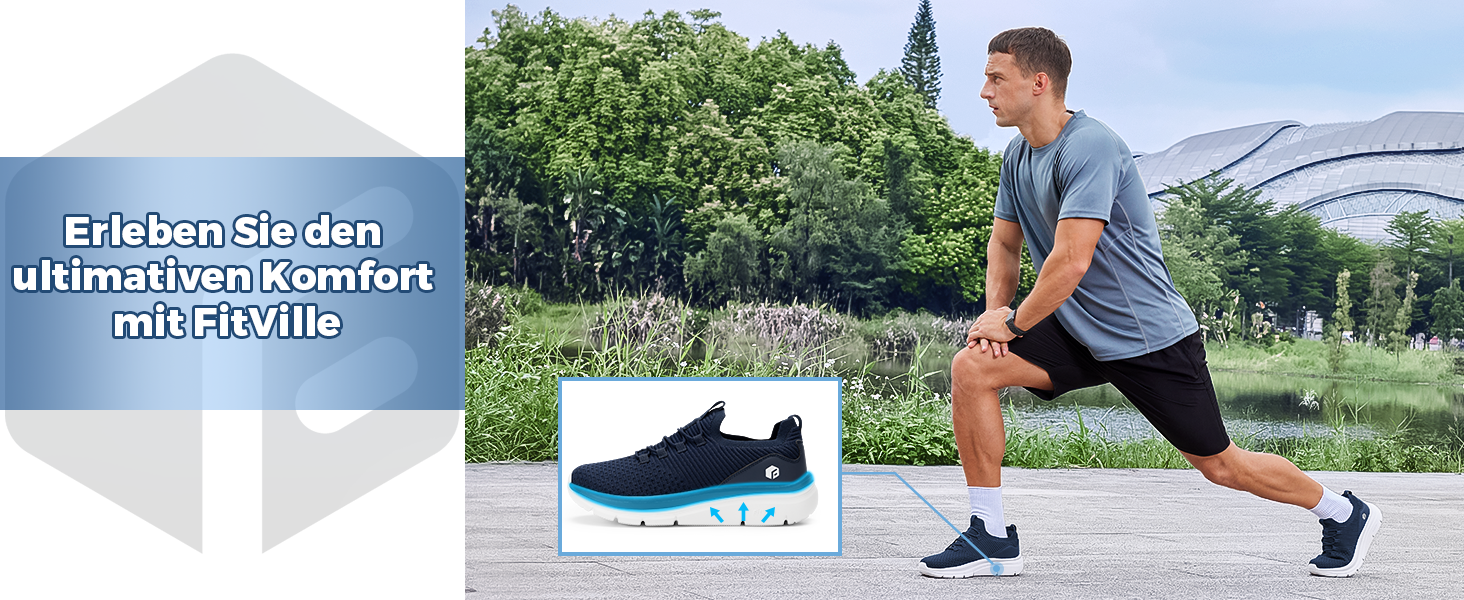 FitVille Кросівки Slip-On для чоловіків, широкі, спортивні, легкі, дихаючі, для бігу, фітнесу, активного відпочинку, залу, сірі, 44 EU