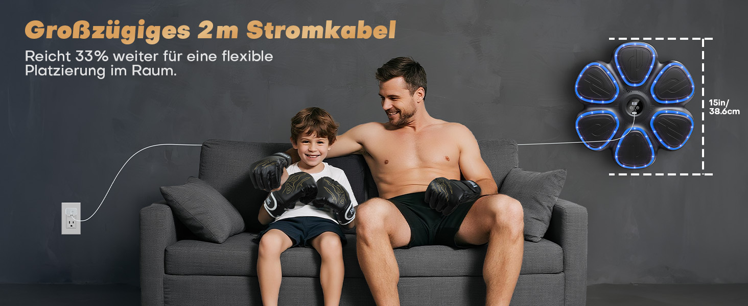 Музична боксерська машина BESSERITE з підсвіткою та рукавичками, для дорослих та підлітків