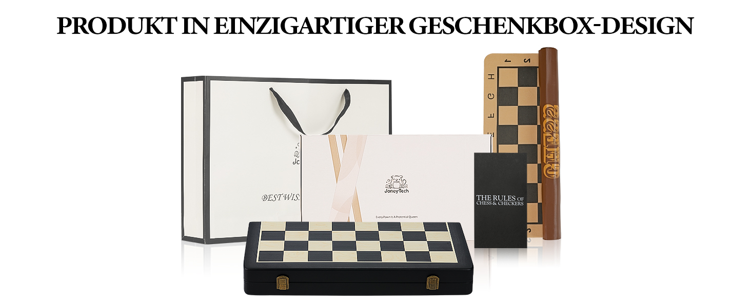 Шаховий набір Joneytech 2 в 1 магнітний, 39х39 см, дерев'яний, складаний, для дорослих та дітей, з додатковою королевою