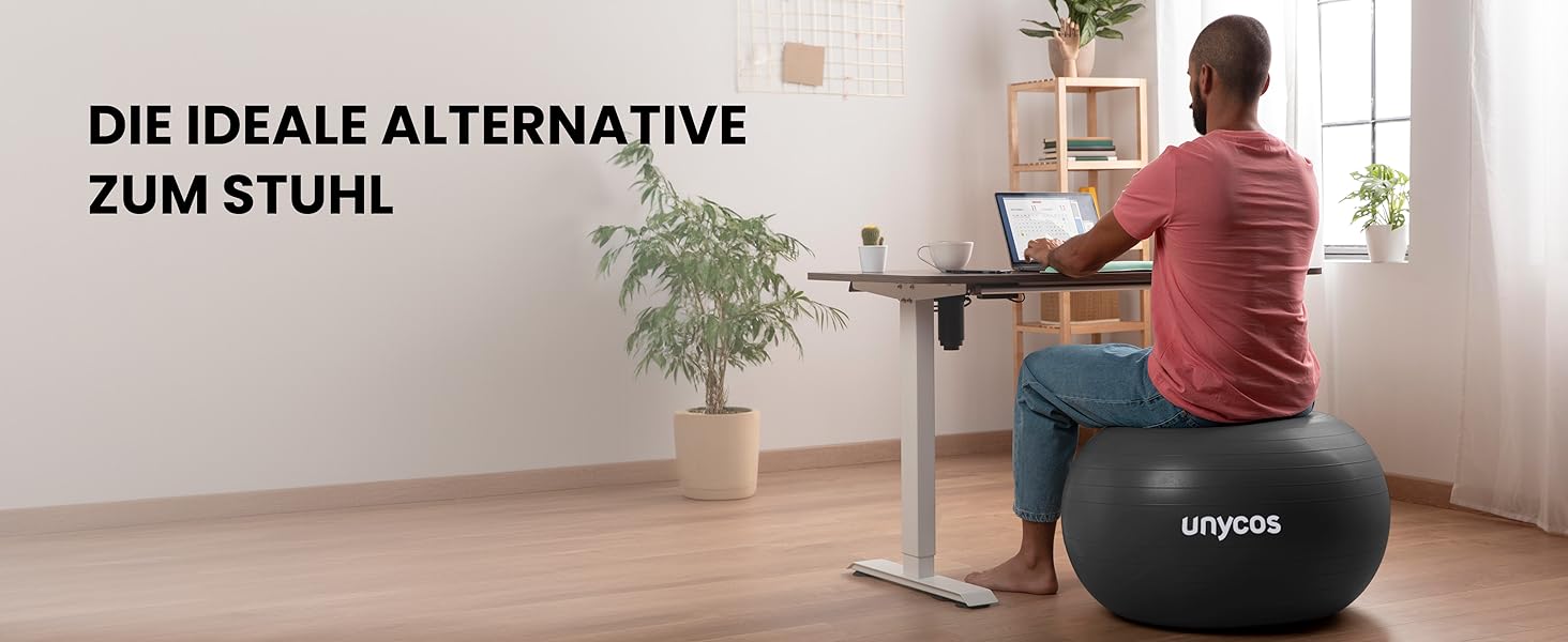 Фітбол Unycos 55/65/75 см: фітнес, йога, баланс, пілатес | з насосом, анти-burst, BPA-Free